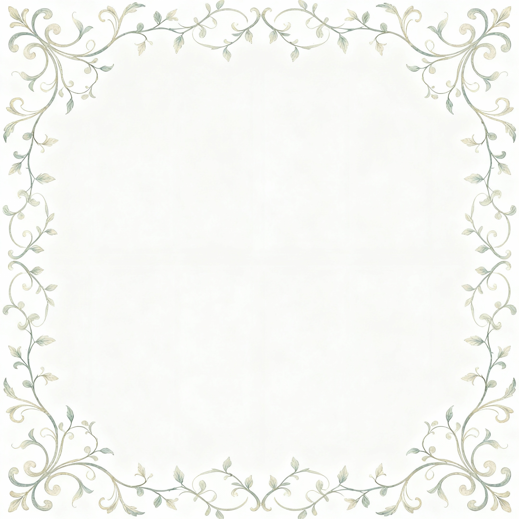 elegant minimal vintage vines on a white background