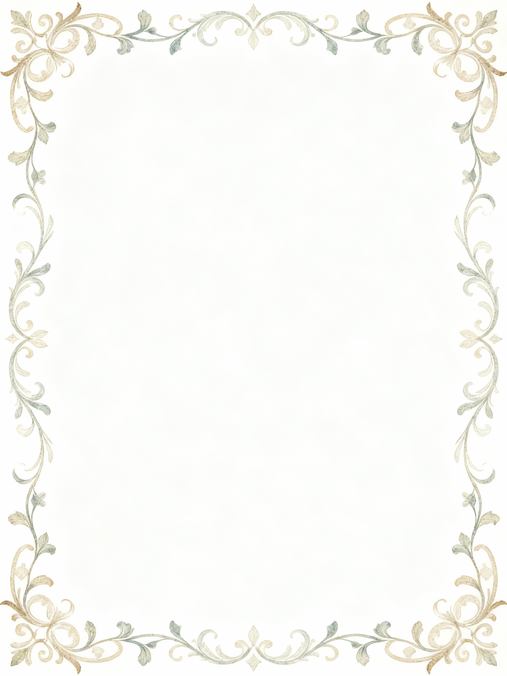 elegant minimal vintage vines on a white background